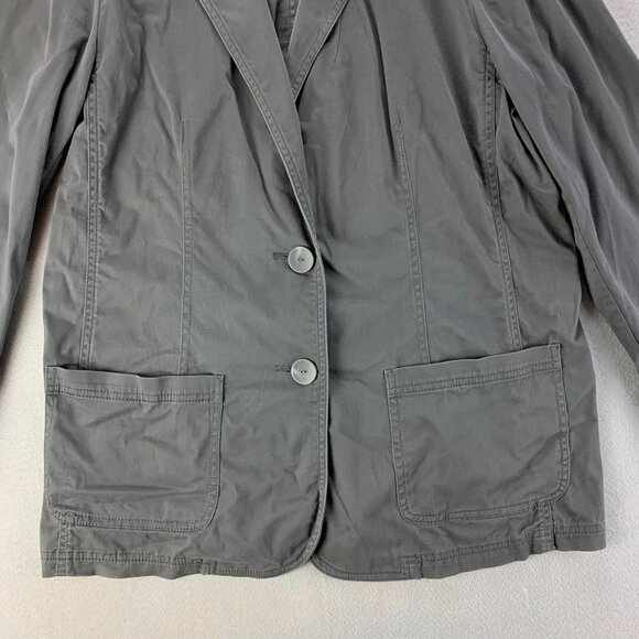 J Jill Blazer Jacket Gray Medium Lightweight Casual Stretch Two Button Workwear - Picture 3 of 14